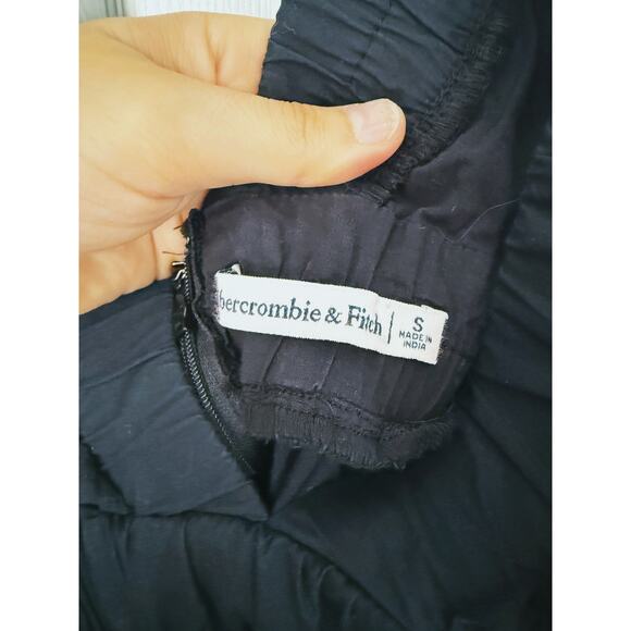 Abercrombie & Fitch Ruffle Flutter Sleeve Tiered Mini Dress Black Small - Picture 11 of 13